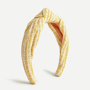 COPY - J Crew yellow/ivory pattern  tweed knotted headband